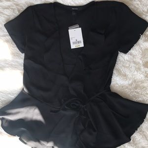 Low cut flare work shirt from forever 21